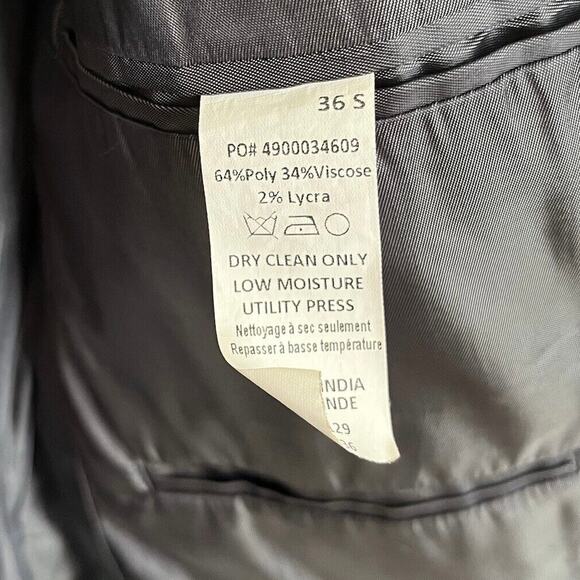 Calvin Klein | Jacket XS Gray Polyester Viscose Twill Blazer Sport Coat 36S - Picture 7 of 7